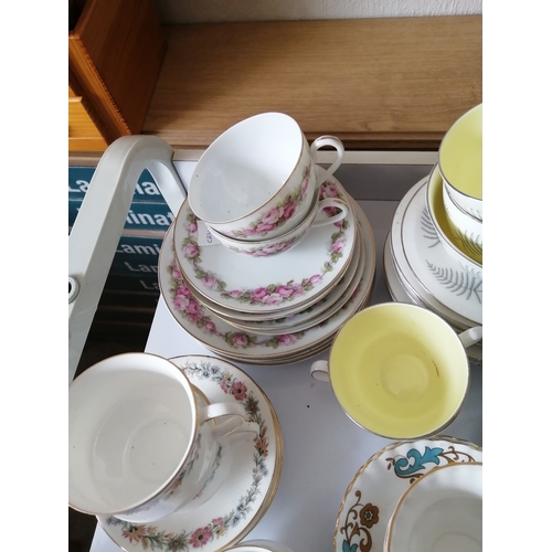 41A - Collection of china cups, saucers etc including Coalport, Paragon, Foley and LSA