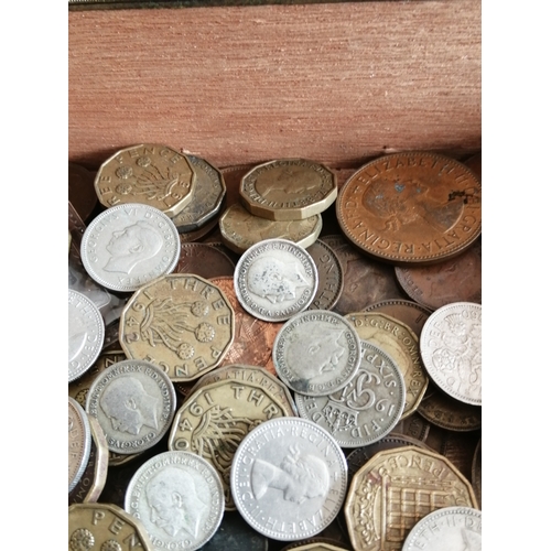 39A - Cigar box containing a large quantity of mixed English coinage