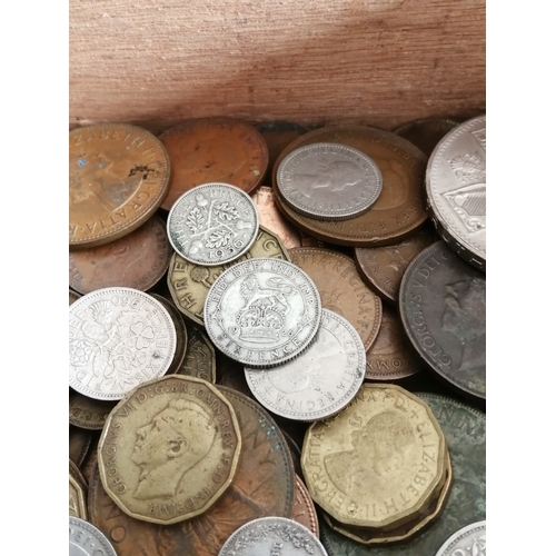 39A - Cigar box containing a large quantity of mixed English coinage