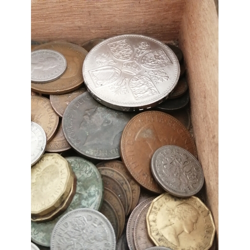 39A - Cigar box containing a large quantity of mixed English coinage