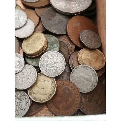 39A - Cigar box containing a large quantity of mixed English coinage