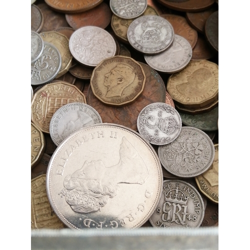 39A - Cigar box containing a large quantity of mixed English coinage