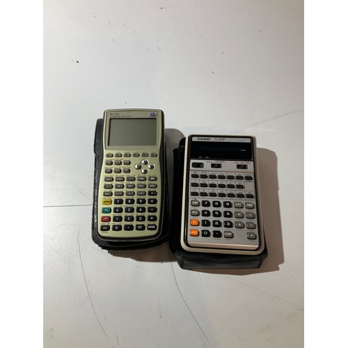 1 - HP 49g+ graphing calculator & Casio fx-202p scientific calculator with cases