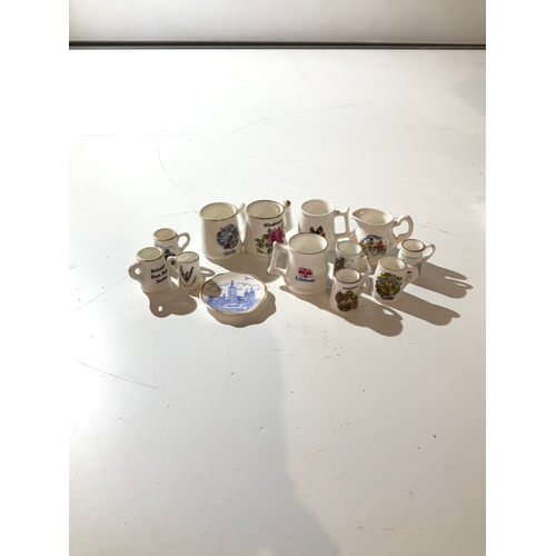 28 - Collection of miniature bone China crested ware