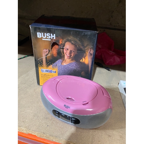 65 - Bush pink portable CD player with box