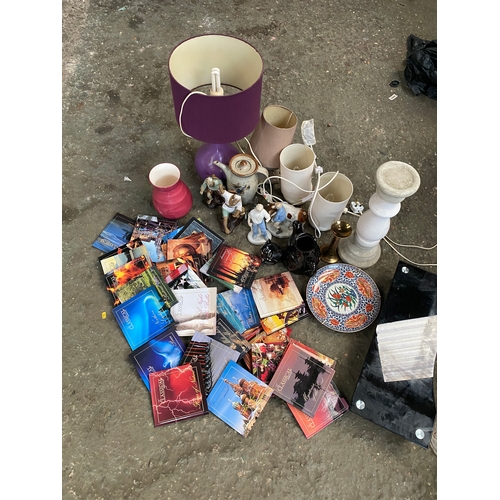 79 - Mixed household lot inc lamps, classical music & more