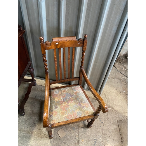 160 - Vintage barley twist carved chair