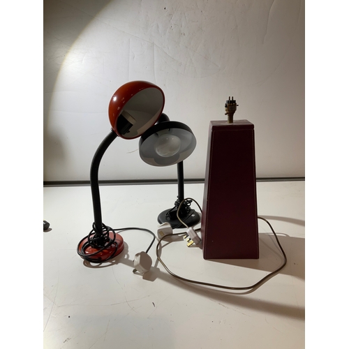 169 - 3x lamps inc orange stylish poised lamp