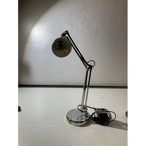 139 - silver coloured angle poise style desk lamp