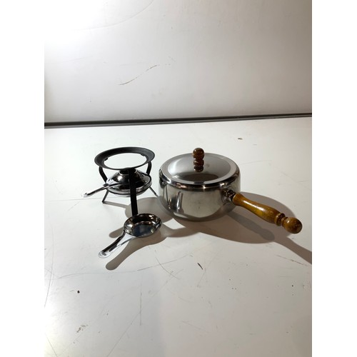 189 - Stainless steel fondue set