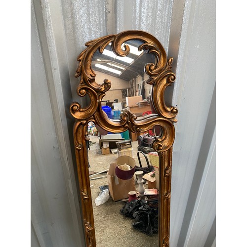 183 - Tall (nearly 6ft) gold gilted decorative mirror