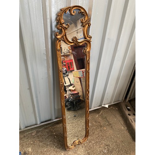 183 - Tall (nearly 6ft) gold gilted decorative mirror