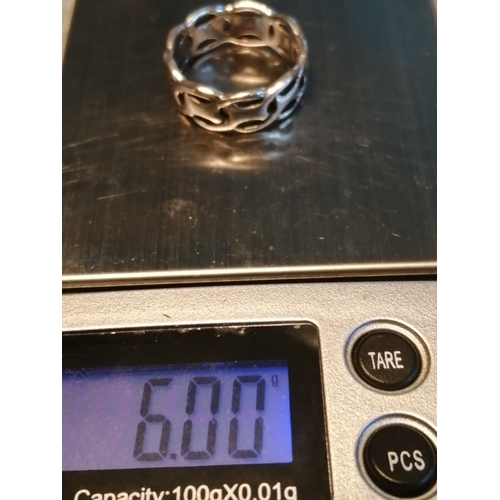 23A - Silver ring Celtic design 6.0 grams Size R/S