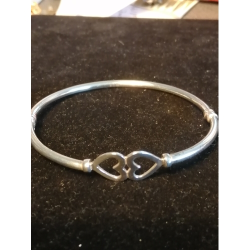 26A - Silver bracelet (2 hearts design) 8.80 grams