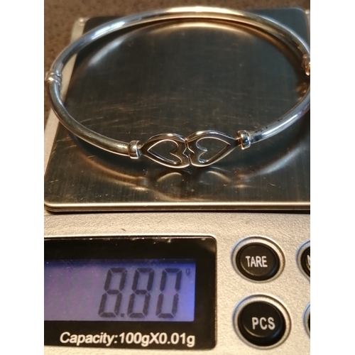 26A - Silver bracelet (2 hearts design) 8.80 grams