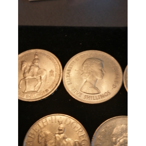 32A - Collection of Elizabeth II crowns 1953, 60,65,72,77,80 and 81 (7 coins)