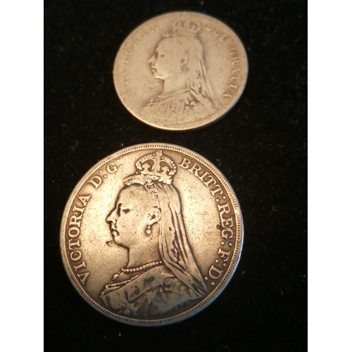 36A - 1892 crown and a 1892 halfcrown