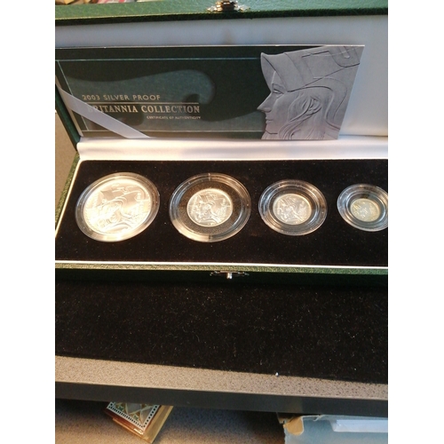 38A - 2003 UK silver proof Britannia collection (4 coins)