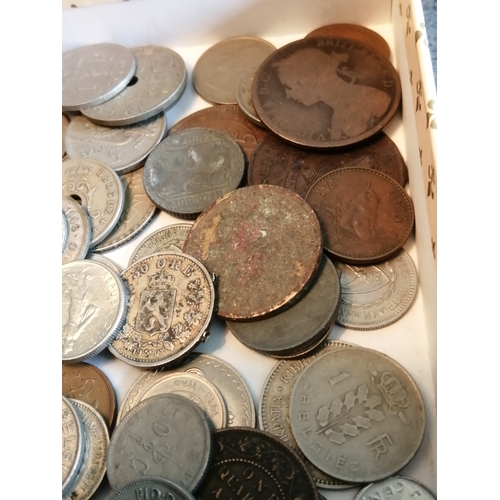 39A - Box of mixed coinage (silver noted)