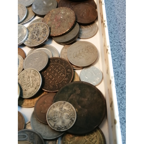 39A - Box of mixed coinage (silver noted)