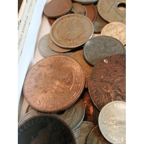 39A - Box of mixed coinage (silver noted)