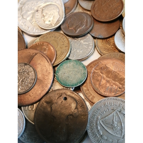 39A - Box of mixed coinage (silver noted)