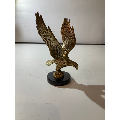 8 - Brass eagle on marble plinth