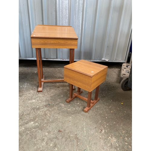 182 - 2x school flip up desks - one approx 2 foot and one a lot smaller