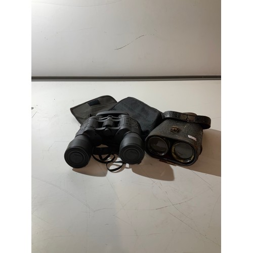 155 - binoculars ultra vision 100 x 200 with case and a pair of vintage binoculars in case