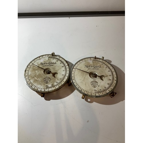 163 - TWO VINTAGE ALFA LAVAL CHURN RECORDER SCALES.