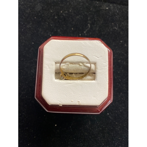 42B - Gold (believed to be 9ct but not stamped) ring with opal - inscribed 31st July 1890 - 1.26g