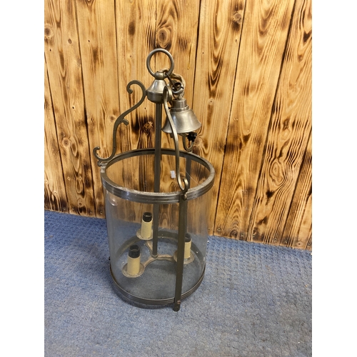 481 - Glass & metal 3 armed light fitting