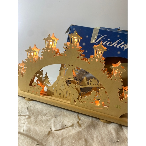 36 - Wooden light up Christmas arch in box