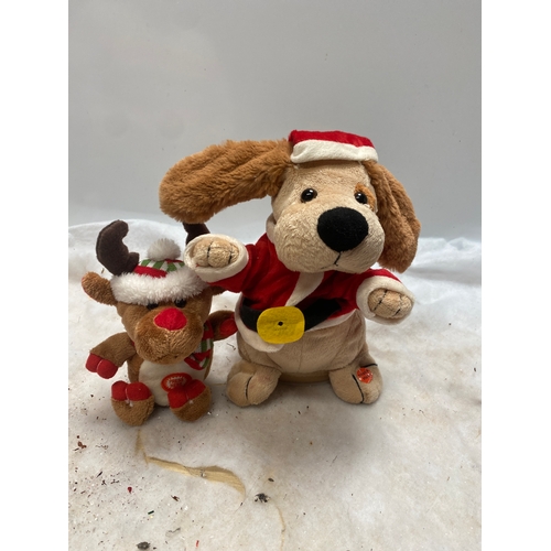 174 - Reindeer & dog animated singing plush