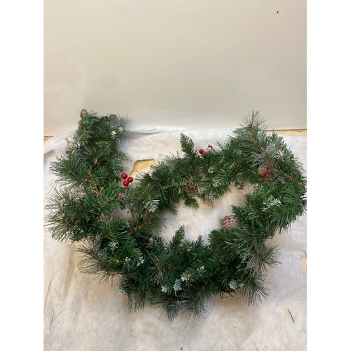 205 - Snowy pine cone & berry garland