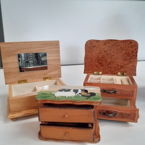 2 - 3 wooden jewellery boxes.