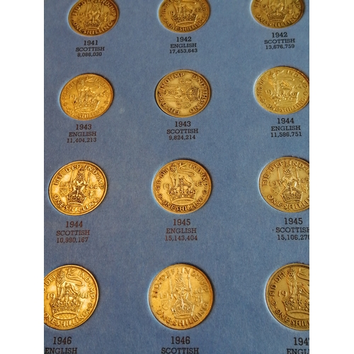 35A - Shillings of George VI in a Whitman folder 1937 to 1951 (complete) 31 coins including 21 silver Appr... 