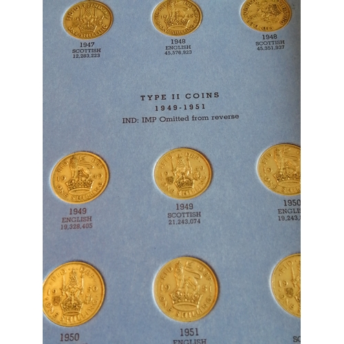 35A - Shillings of George VI in a Whitman folder 1937 to 1951 (complete) 31 coins including 21 silver Appr... 