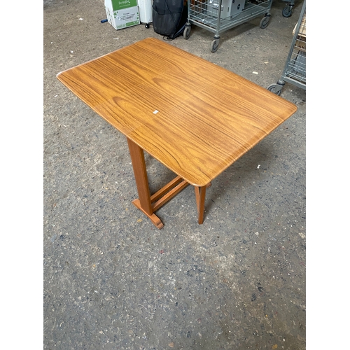 155 - Teak effect drop leaf table