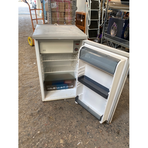 166 - Zanussi fridge with top freezer box - working