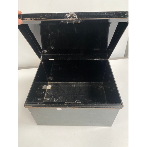 313 - Black metal lock box (no key)