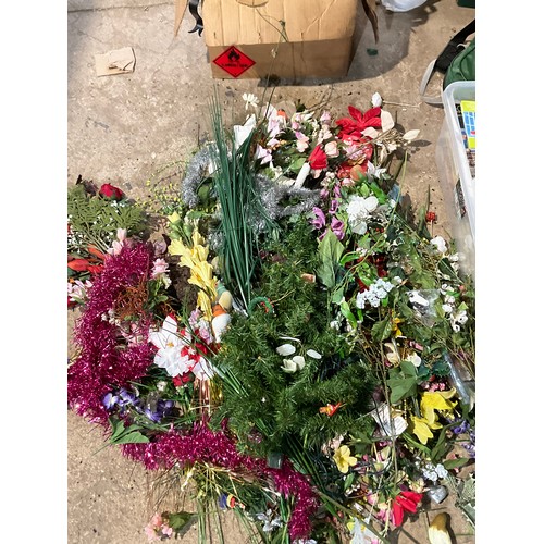 479 - Large box of fake flowers ideal craft