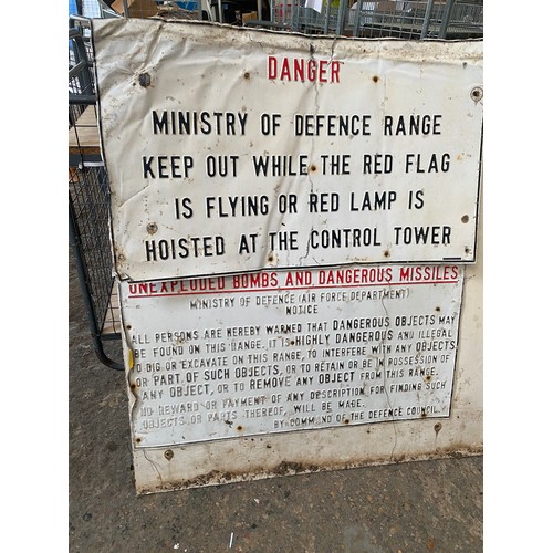 474 - Large ministry of defence air force metal sign originally from holbeach bombing range