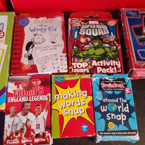 8 - Children's jigsaws and card games collection. Disney pinar cars, top trumps, wimpy kid and others