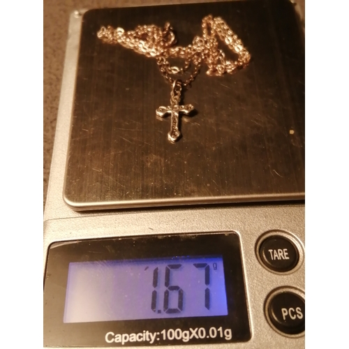 20A - Silver necklace with crucifix pendant 1.67 grams