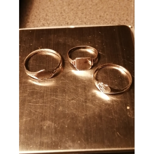 21A - 3 x silver rings Total weight 2.85 grams Sizes E, K and M