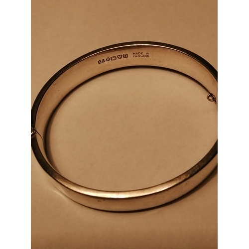 27A - Silver bangle 65mm diameter 18.0 grams