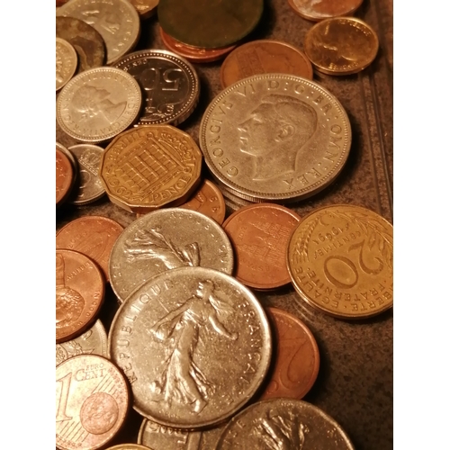 39A - Huge container of mixed coinage (approx 12 inches x 12 inches) Silver noted