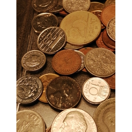 39A - Huge container of mixed coinage (approx 12 inches x 12 inches) Silver noted