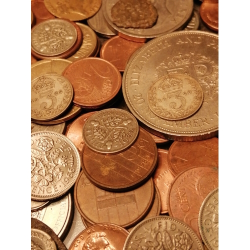 39A - Huge container of mixed coinage (approx 12 inches x 12 inches) Silver noted